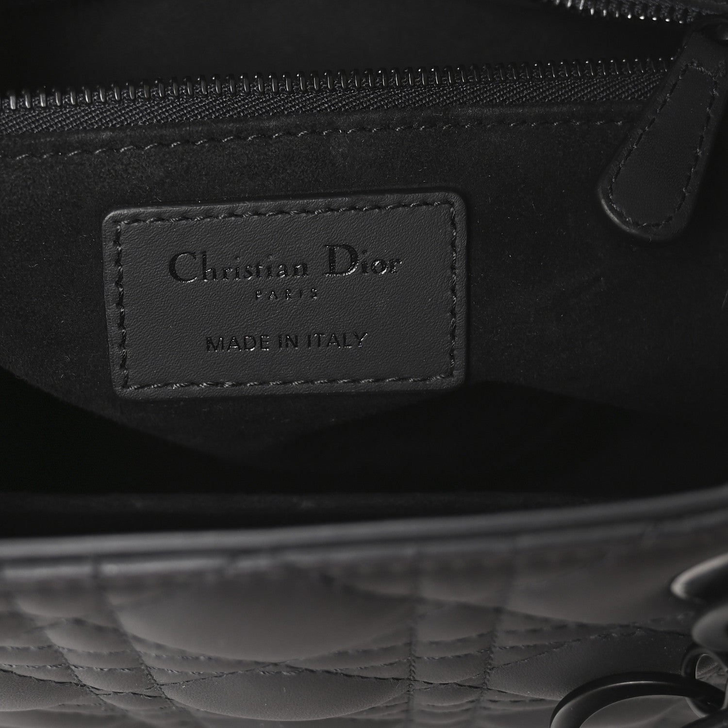 Christian Dior Ultra Matte Calfskin Cannage Medium Lady Dior Black 6 of 10