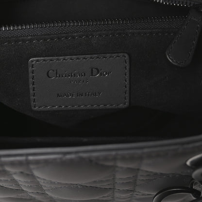 Christian Dior Ultra Matte Calfskin Cannage Medium Lady Dior Black 6 of 10