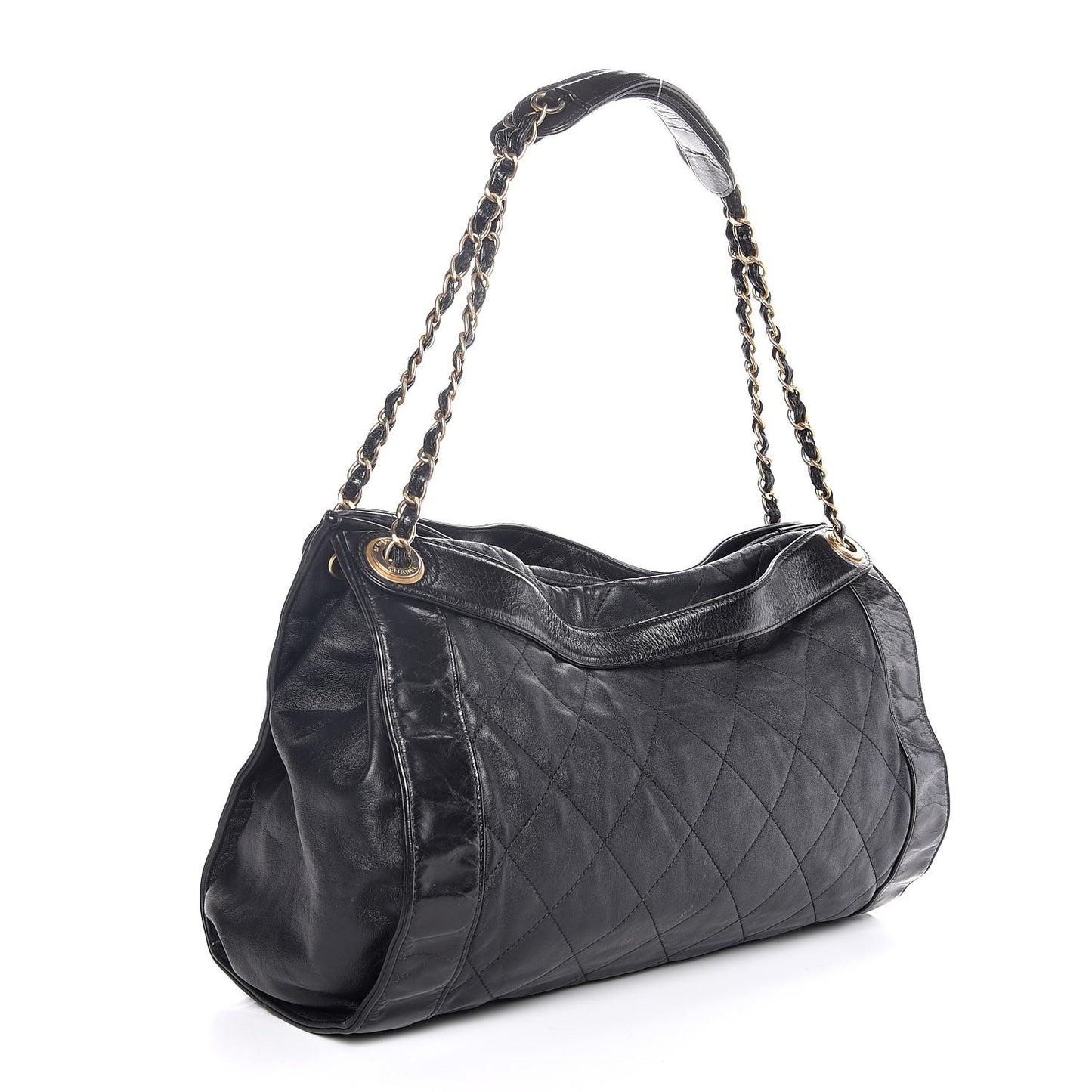 Calfskin Quilted Small In The Mix Shopping Tote Black