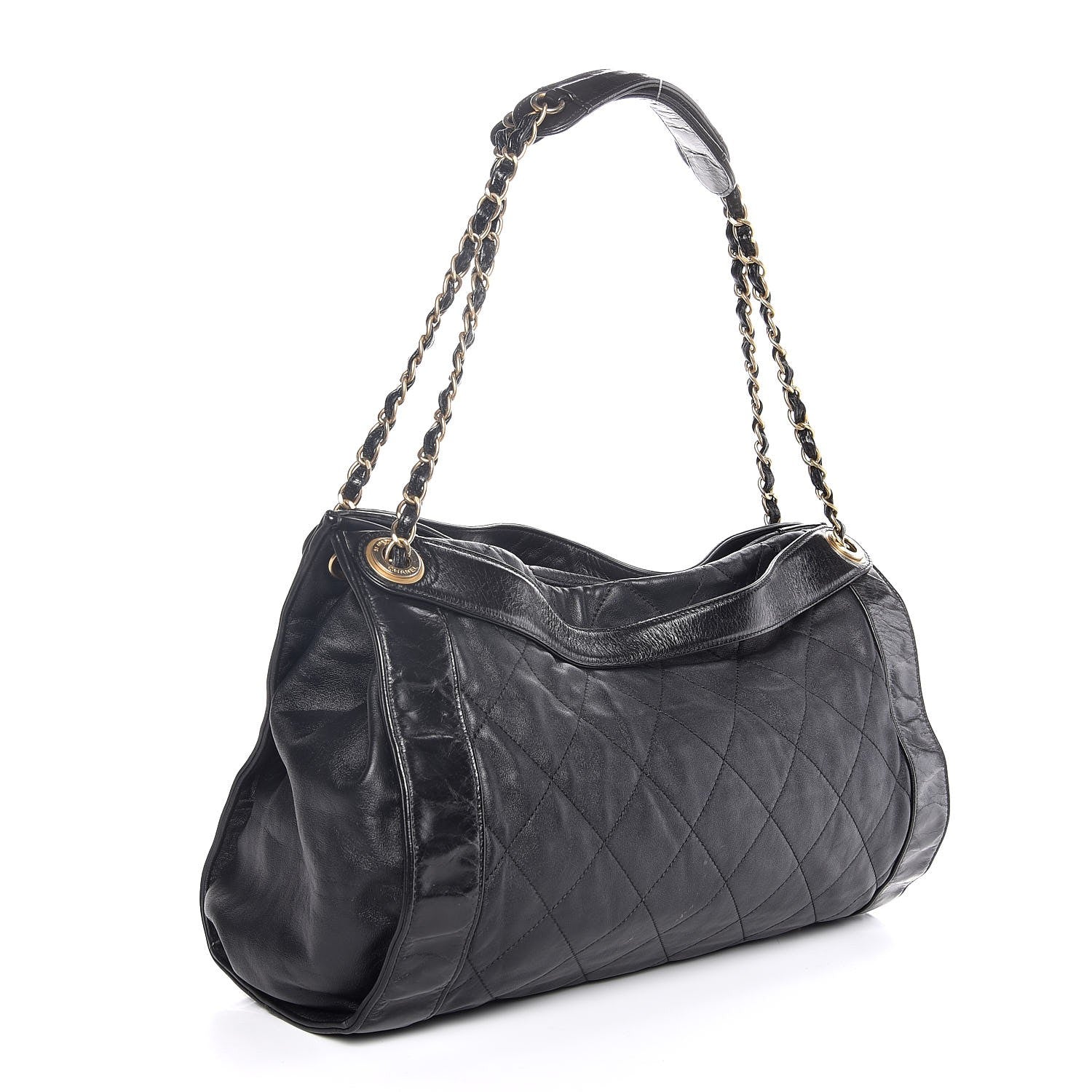 Chanel Calfskin Quilted Small In The Mix Shopping Tote Black 3 of 7