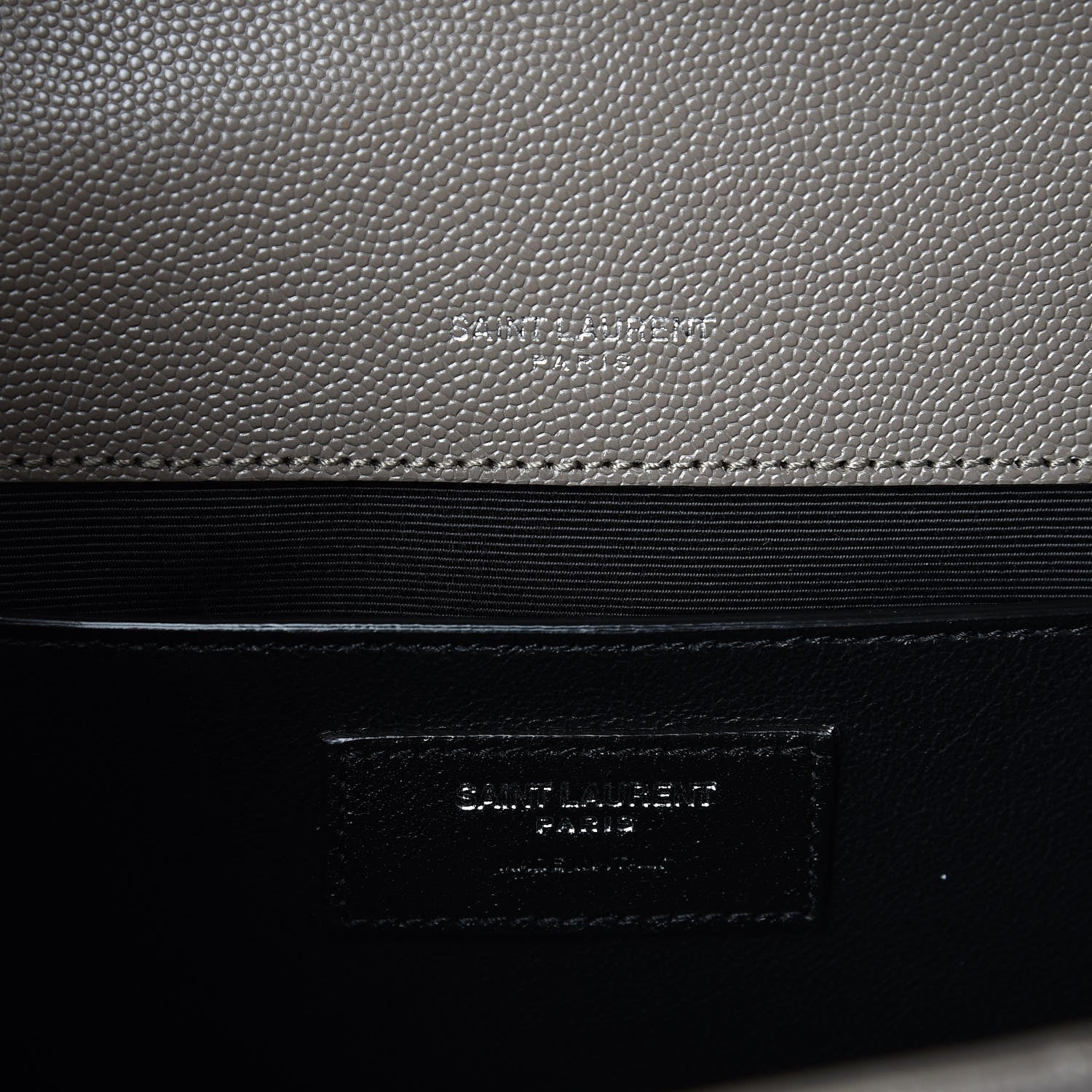 Saint Laurent Grain De Poudre Textured Mixed Matelasse Medium Triquilt Monogram Satchel New Stone 6 of 10