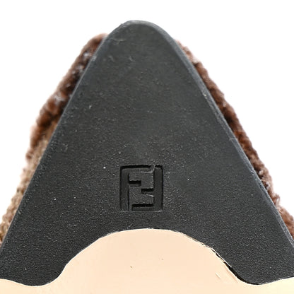Fendi Tessuto Velluto FF Tapestry Colibri Lite Slingback Ballerina Flats 36.5 Chocolate Gianduia Cioccolato 8 of 11
