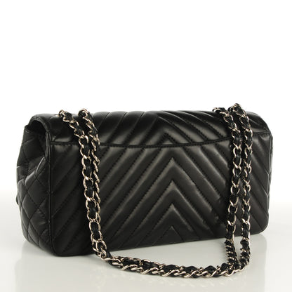 Chanel Lambskin Chevron Quilted Large Surpique Flap Black 3 of 8