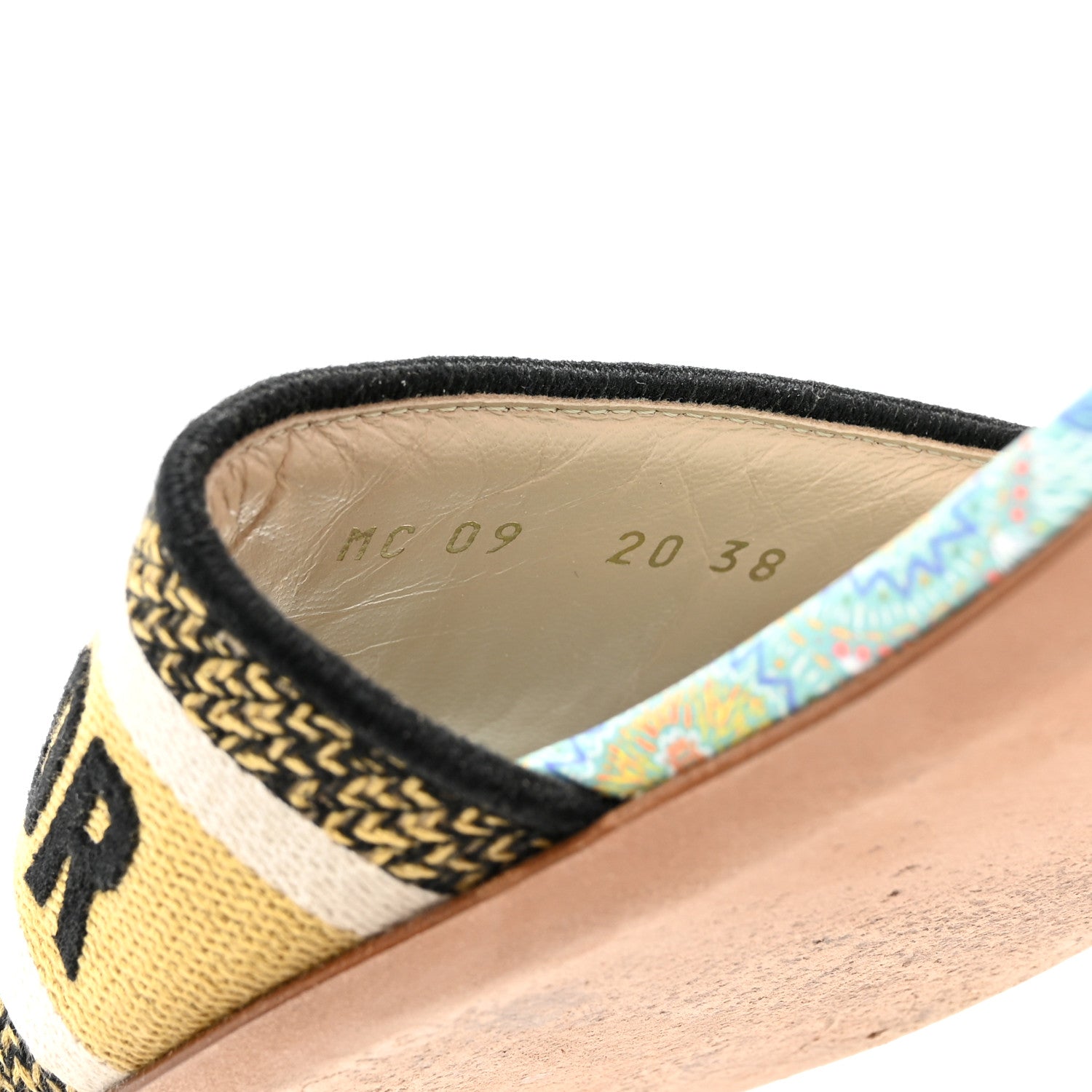 Christian Dior Canvas Embroidered Dior In Lights Dway Mules Slide Sandals 38 Multicolor 7 of 12