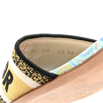 Christian Dior Canvas Embroidered Dior In Lights Dway Mules Slide Sandals 38 Multicolor 7 of 12