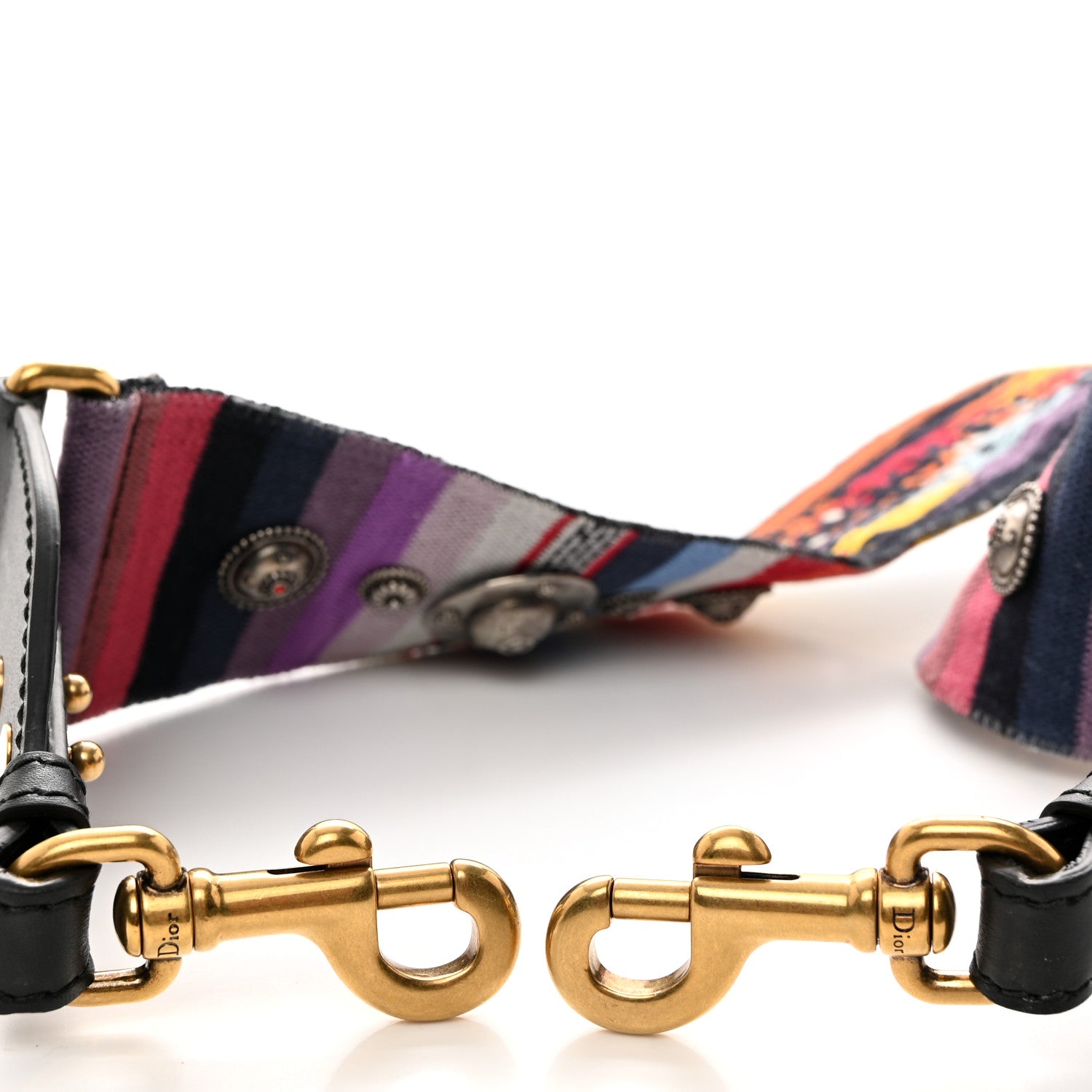 Christian Dior Canvas Embroidered Studded Rainbow Shoulder Strap 5 of 5