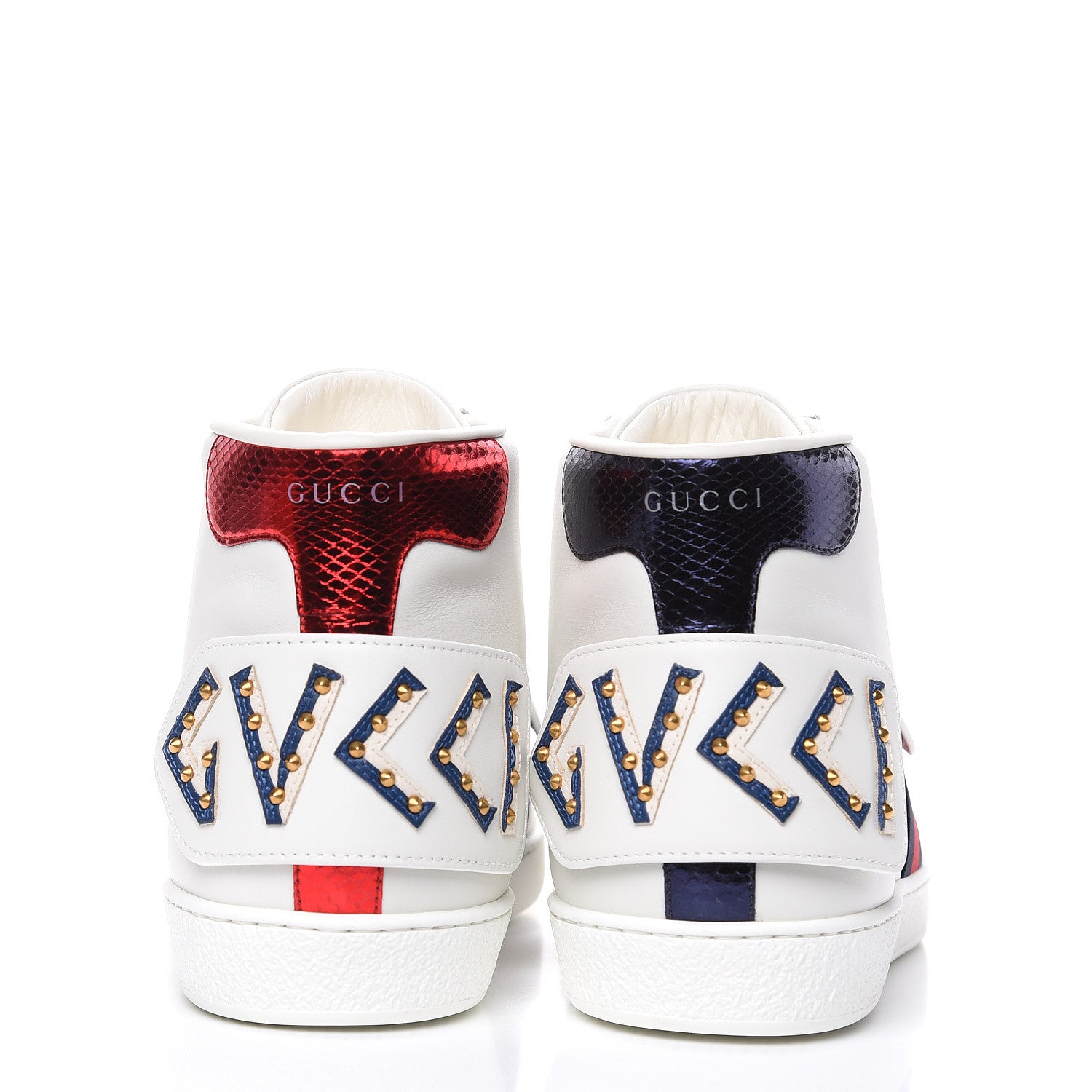 Gucci Calfskin Ayers Embroidered Web Mens Ace Removable Patches High Top Sneakers 13 White 5 of 12