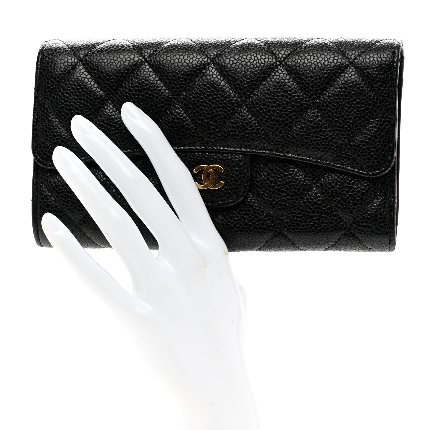 Chanel Caviar Quilted Large Flap Wallet Black 2 of 9