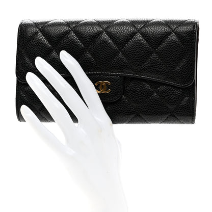 Chanel Caviar Quilted Large Flap Wallet Black 2 of 9