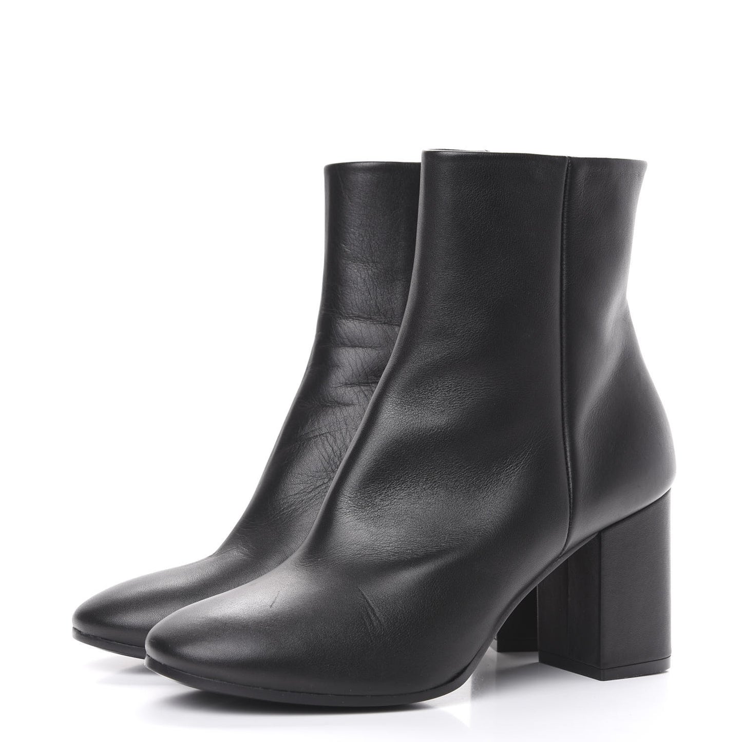 Shiny Sheepskin 20mm Oval Booties 38 Black