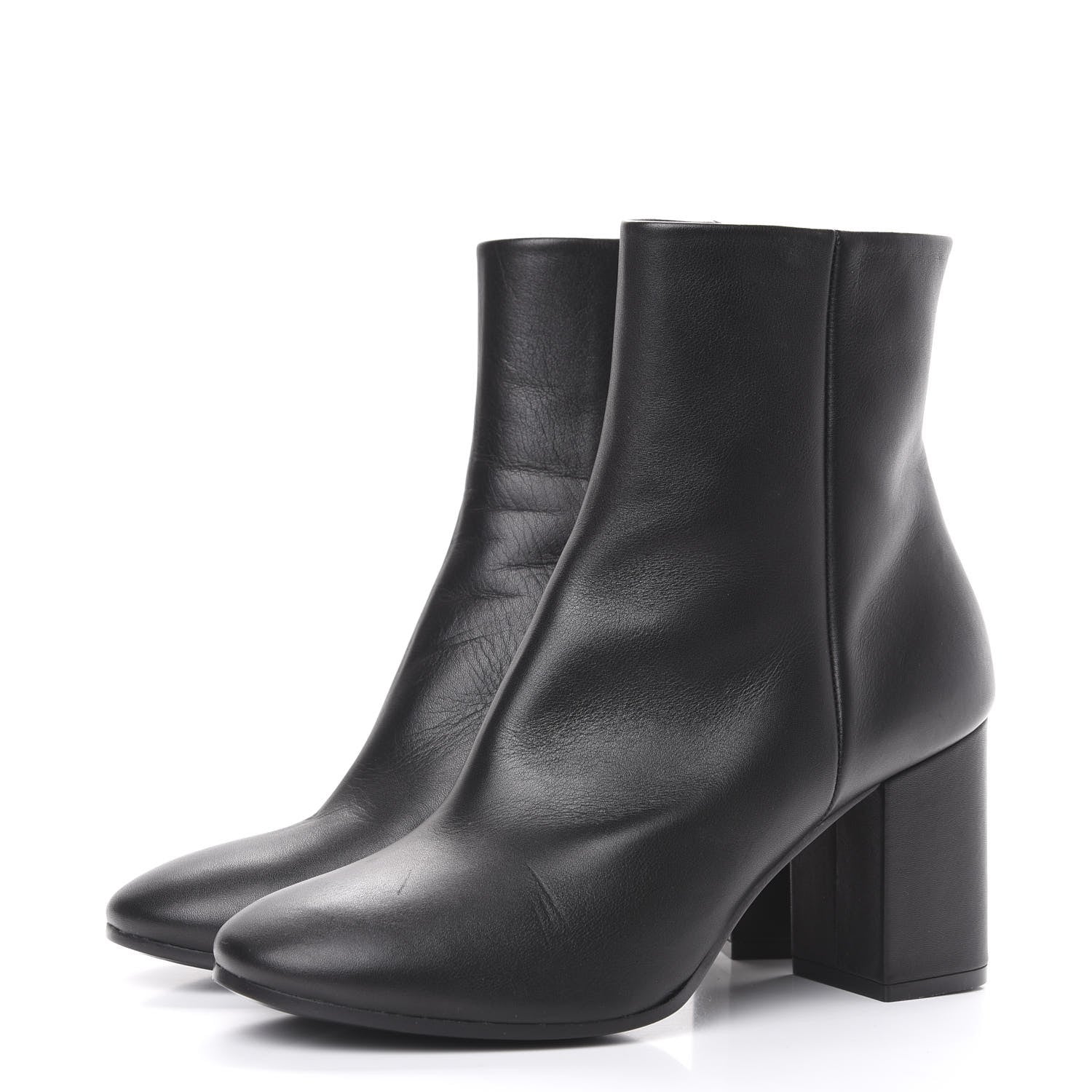 Balenciaga Shiny Sheepskin 20mm Oval Booties 38 Black 3 of 10