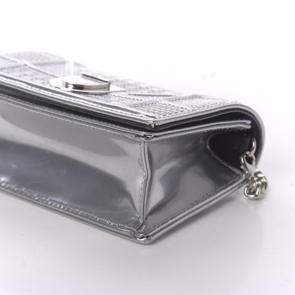 Christian Dior Metallic Patent Micro-Cannage Baby Diorama Flap Bag Silver 6 of 8