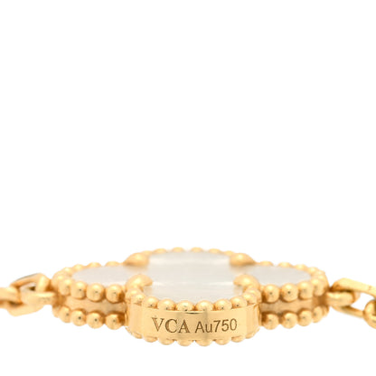 Van Cleef & Arpels 18K Yellow Gold Mother of Pearl 5 Motifs Vintage Alhambra Bracelet 4 of 5