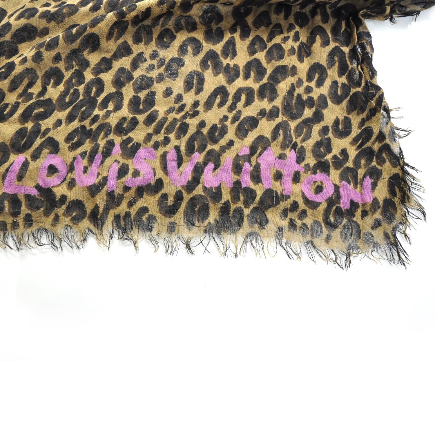 Louis Vuitton Cashmere Silk Leopard Stole 4 of 8