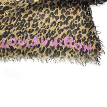 Louis Vuitton Cashmere Silk Leopard Stole 4 of 8