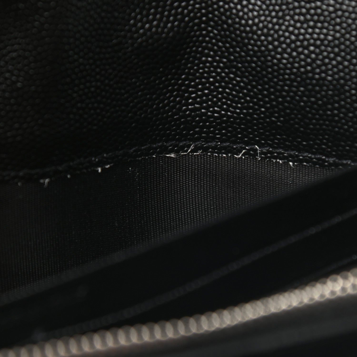 Saint Laurent Grain De Poudre Matelasse Chevron Monogram Chain Wallet Black 9 of 9