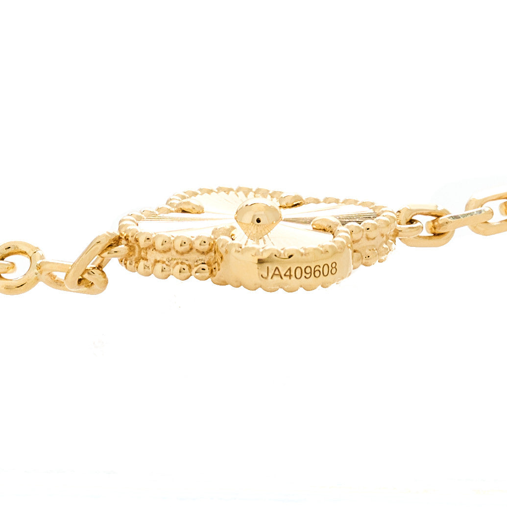 Van Cleef & Arpels 18K Yellow Gold 10 Motifs Guilloche Vintage Alhambra Necklace 6 of 7
