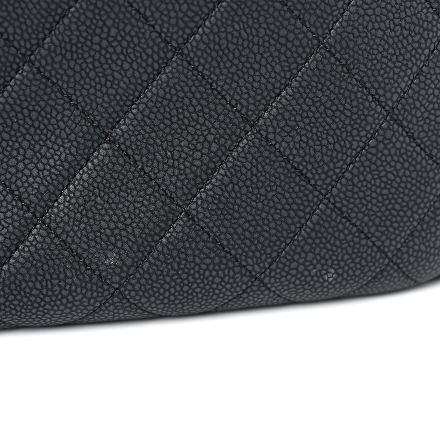 Caviar Quilted Large Coco Tassel Camera Case Black