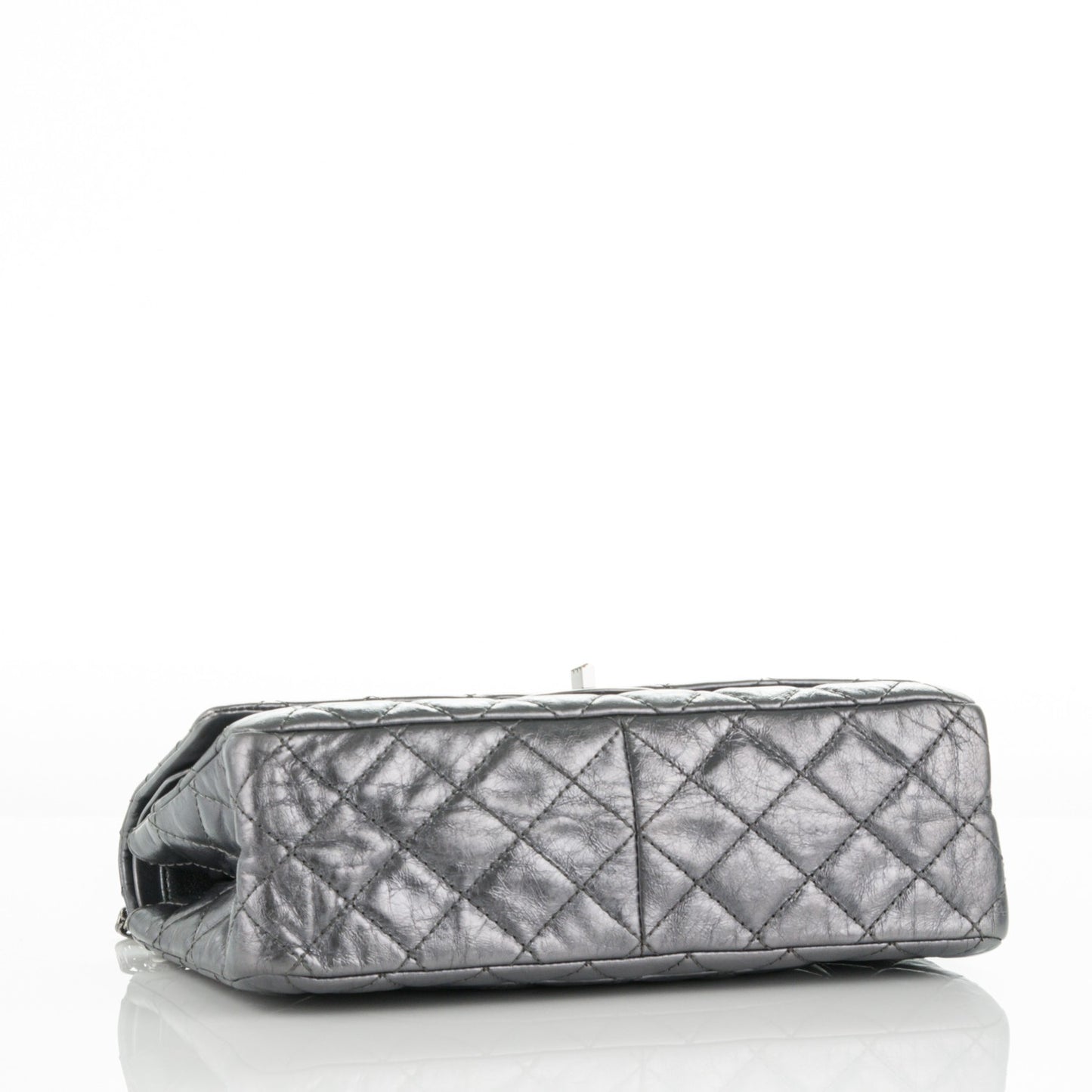 Metallic Aged Calfskin Quilted 2.55 Reissue 226 Flap Dark Silver