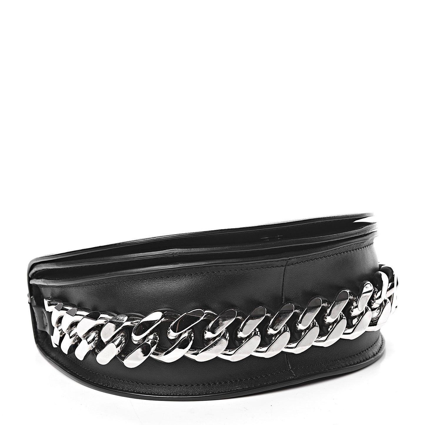 Calfskin Mini Infinity Saddle Bag Black
