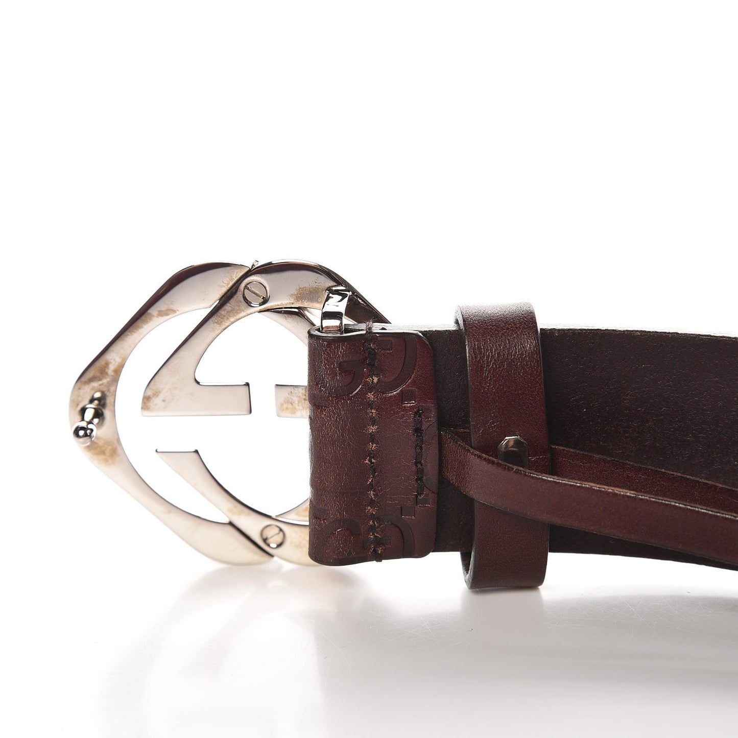 Guccissima Square G Belt 85 34 Brown