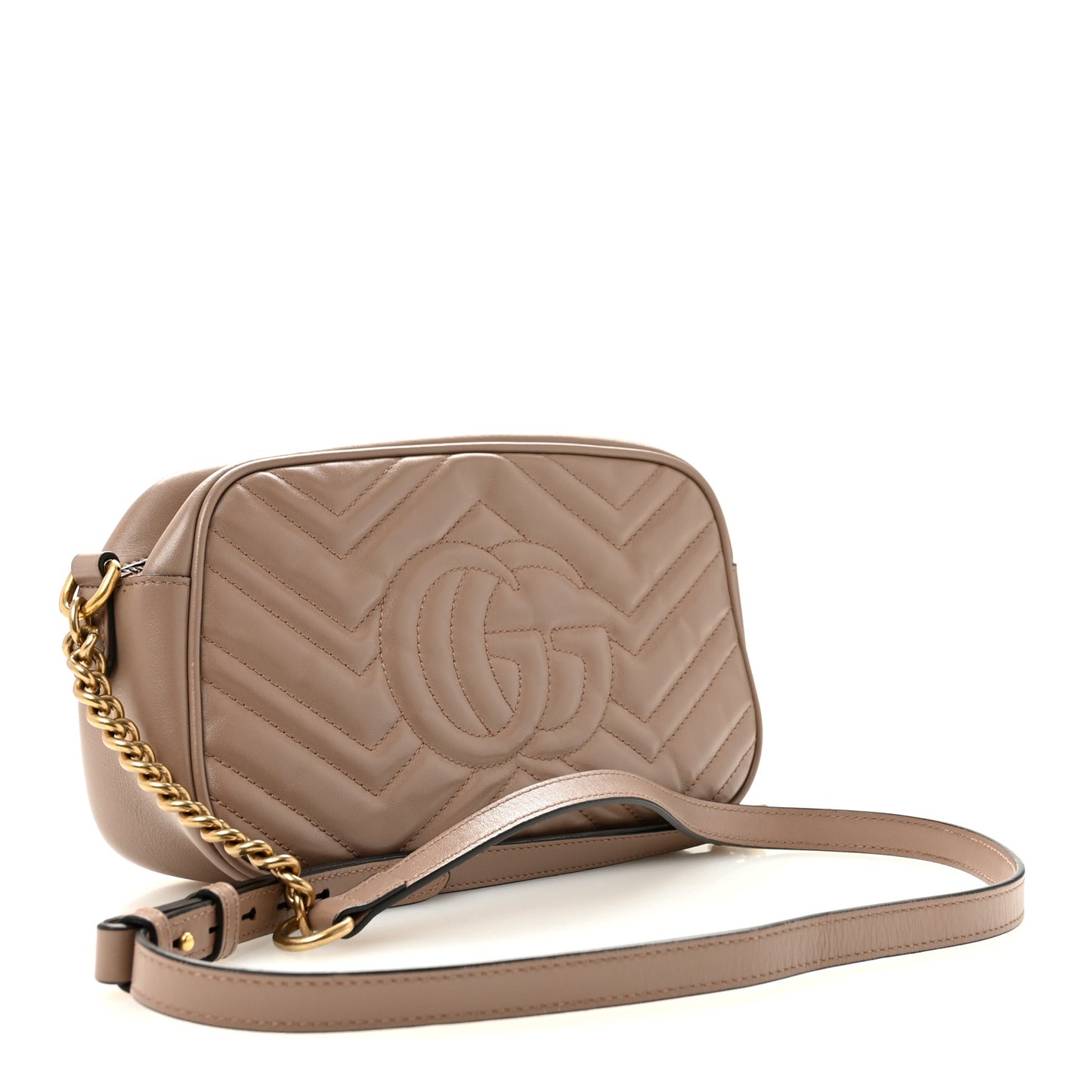 Calfskin Matelasse Small GG Marmont Chain Shoulder Bag Porcelain Rose