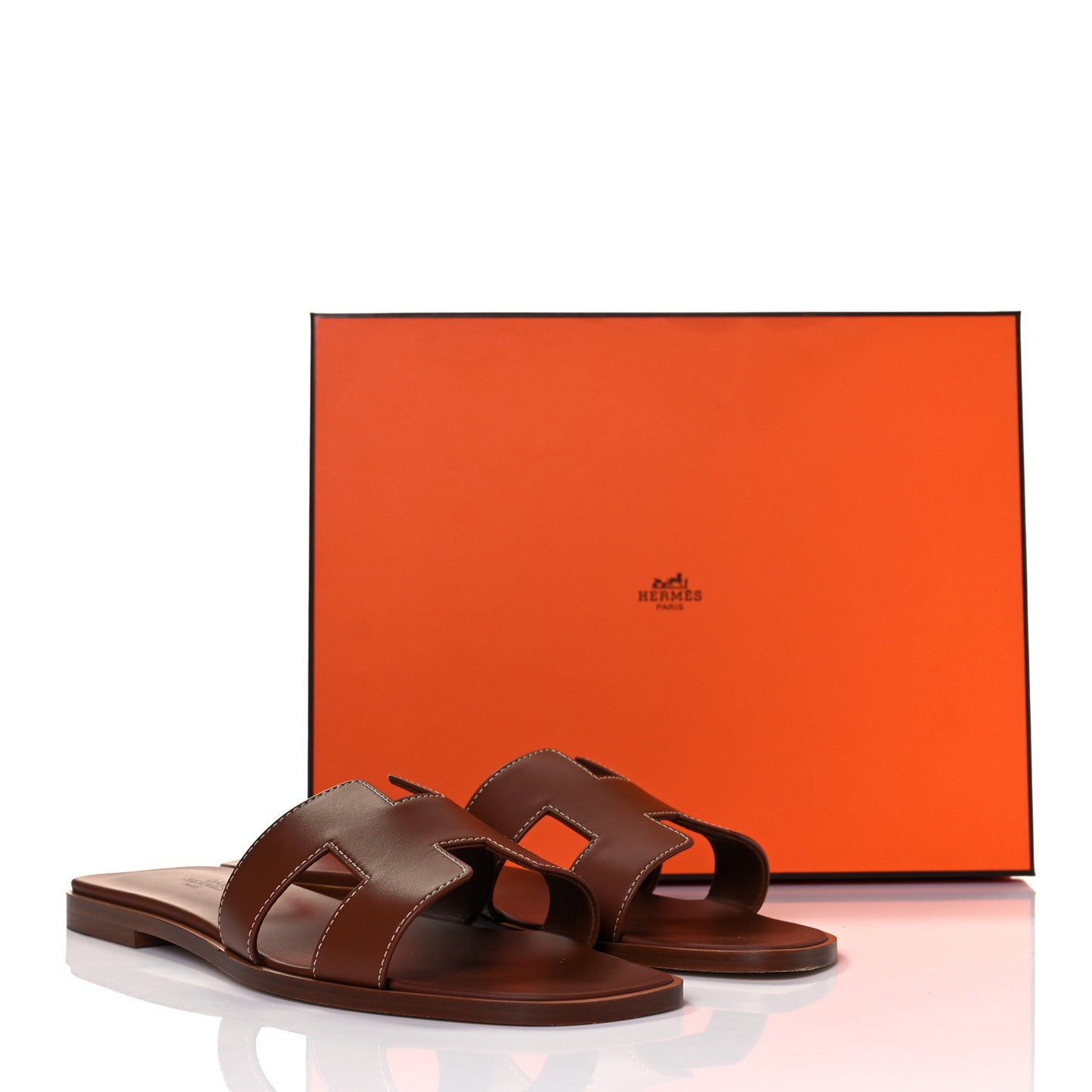 Box Calfskin Oran Sandals 39.5 Gold