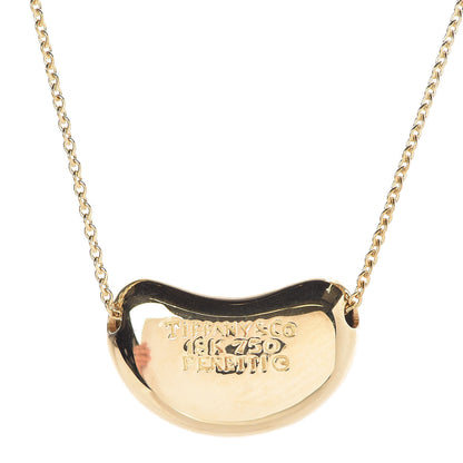 Tiffany 18K Yellow Gold 18mm Elsa Peretti Bean Pendant Necklace 5 of 7