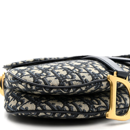 Christian Dior Oblique Saddle Bag With Strap Blue 9 of 10