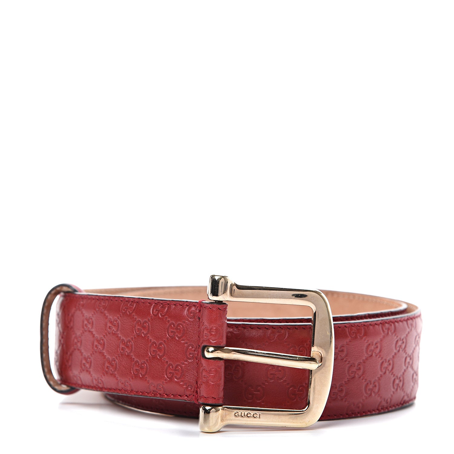 Gucci Soft Microguccissima Margaux Calfskin Belt 80 32 Rosso 1 of 10