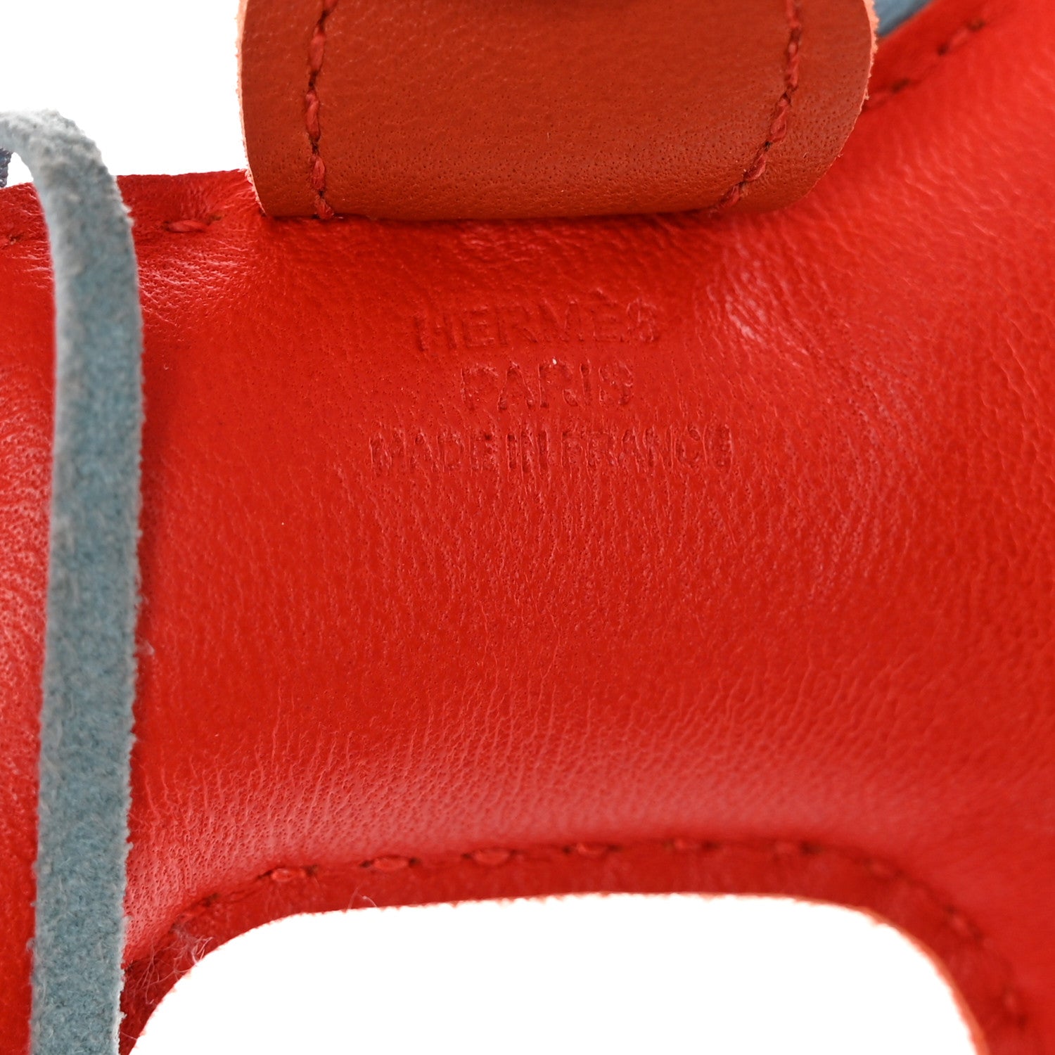Hermes Milo Lambskin Grigri Rodeo Horse Bag Charm PM Capucine Celeste Cornaline 3 of 4