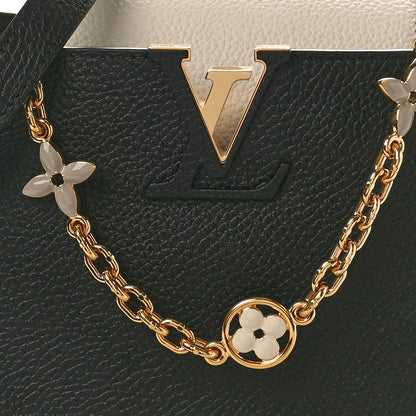 Louis Vuitton Taurillon Flower Chain Capucines MM Black Galet Gray Pearly Cream 7 of 10