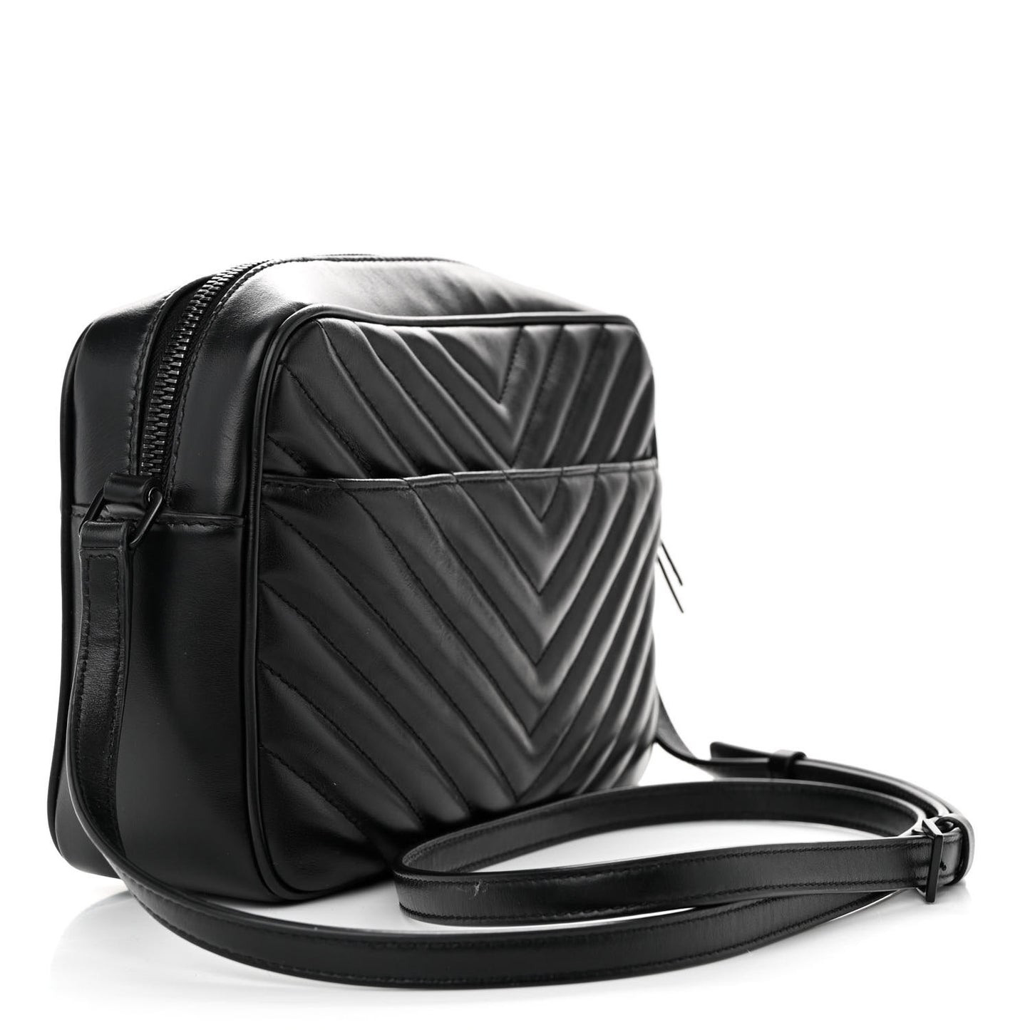 Calfskin Matelasse Monogram Monochrome Lou Camera Bag Black