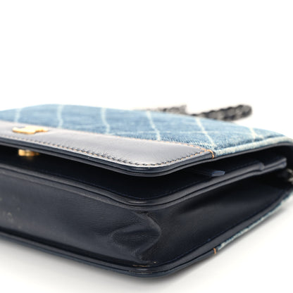 Chanel Denim Quilted Gabrielle Wallet On Chain WOC Blue 9 of 11