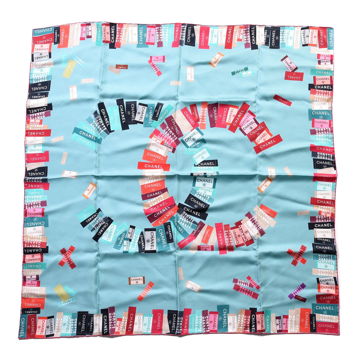Chanel Silk CC Square Scarf Turquoise Multicolor 1 of 3