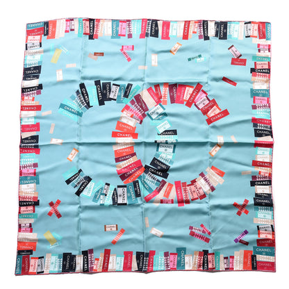Chanel Silk CC Square Scarf Turquoise Multicolor 1 of 3