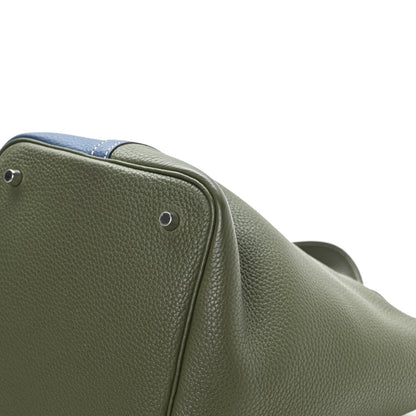Hermes Taurillon Clemence Casaque Picotin Lock 22 MM  Bleu Thalassa Canopee 12 of 12