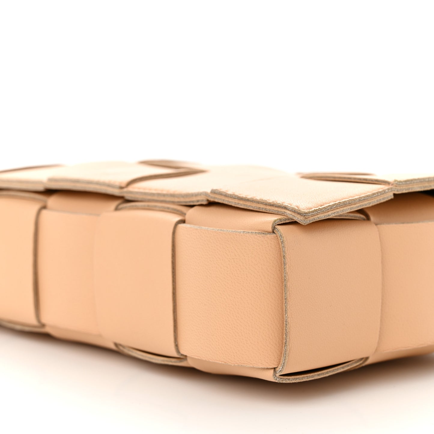 Lambskin Maxi Intrecciato Cassette Crossbody Bag Porridge