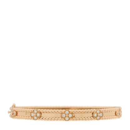 Van Cleef & Arpels 18K Rose Gold Diamond Perlee Sweet Clovers Bracelet S 1 of 4