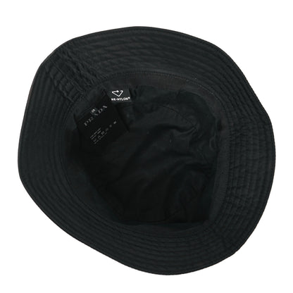 Prada Re-Nylon Metal Triangle Logo Womens Bucket Hat M Black 6 of 7