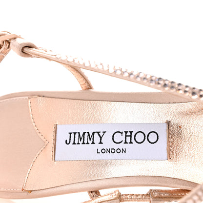 Jimmy Choo Satin Crystal Etana 80 Sandals 39.5 Macaron 8 of 11