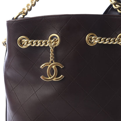 Chanel Calfskin Quilted Small On My Shoulder Drawstring Bag Brown 11 of 11