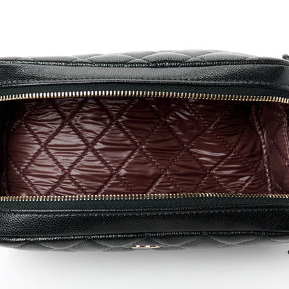 Chanel Caviar Quilted Toiletry Case With Chain Black 5 of 9