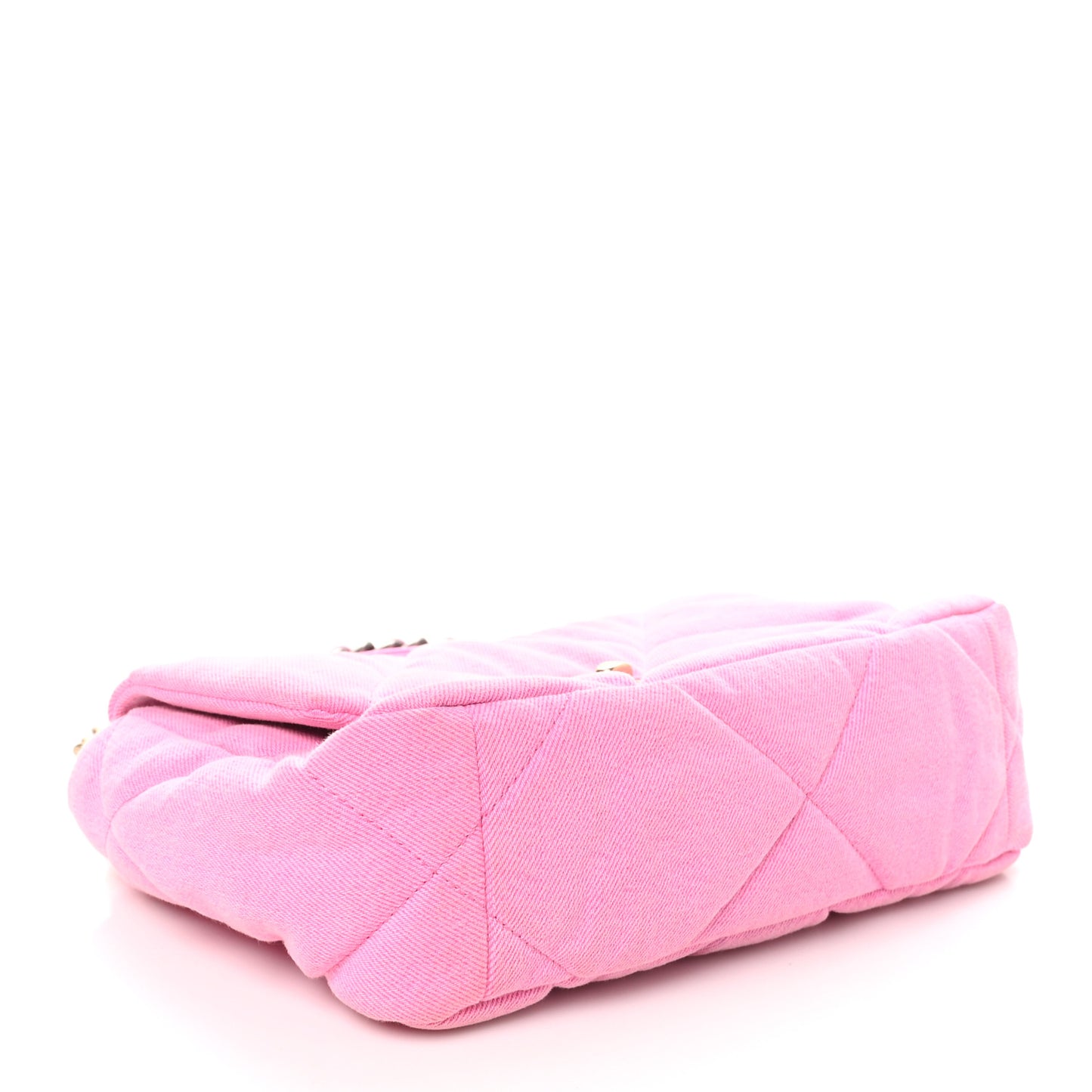 Denim Quilted Medium Chanel 19 Flap Neon Pink