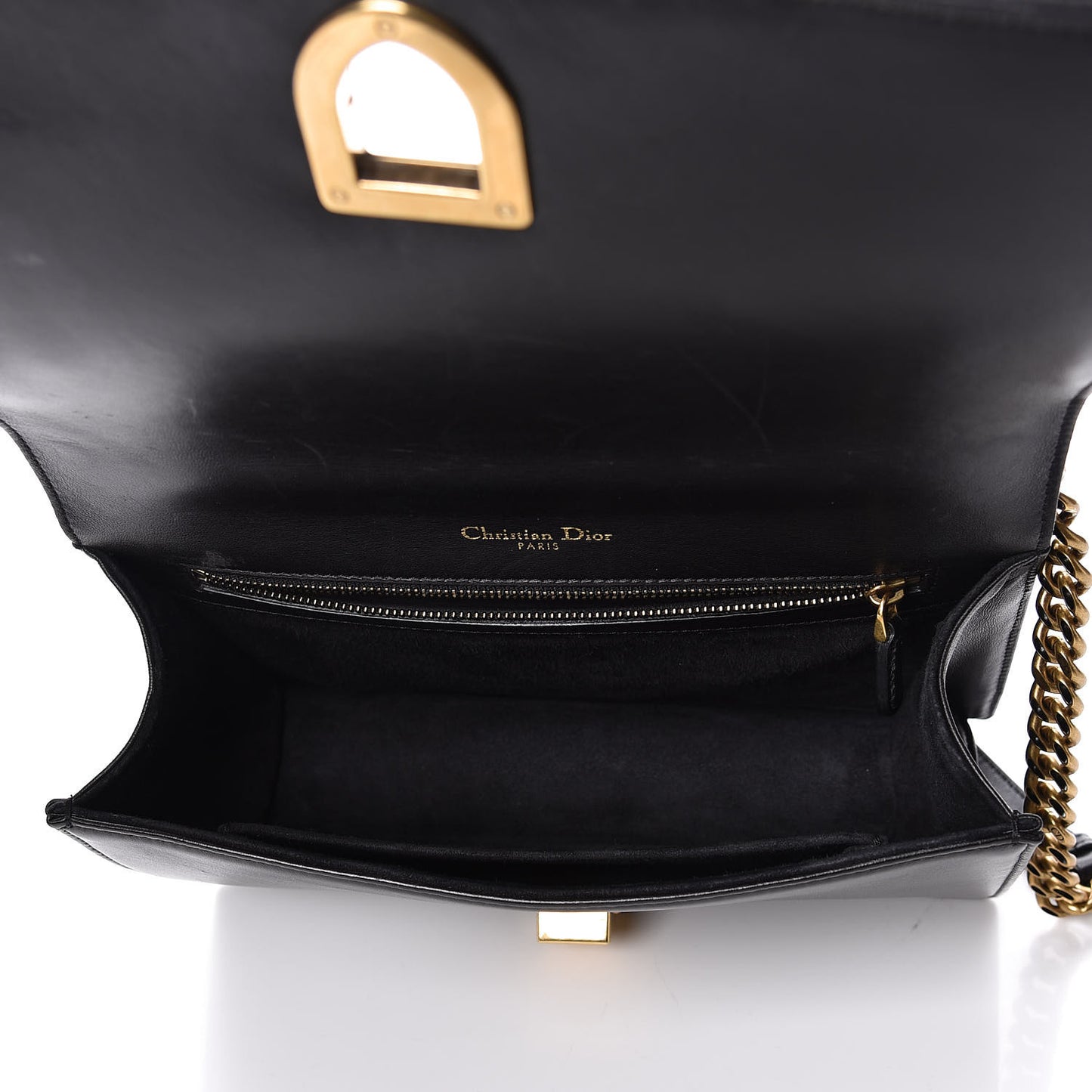 Lambskin Studded Medium Diorama Flap Bag Black