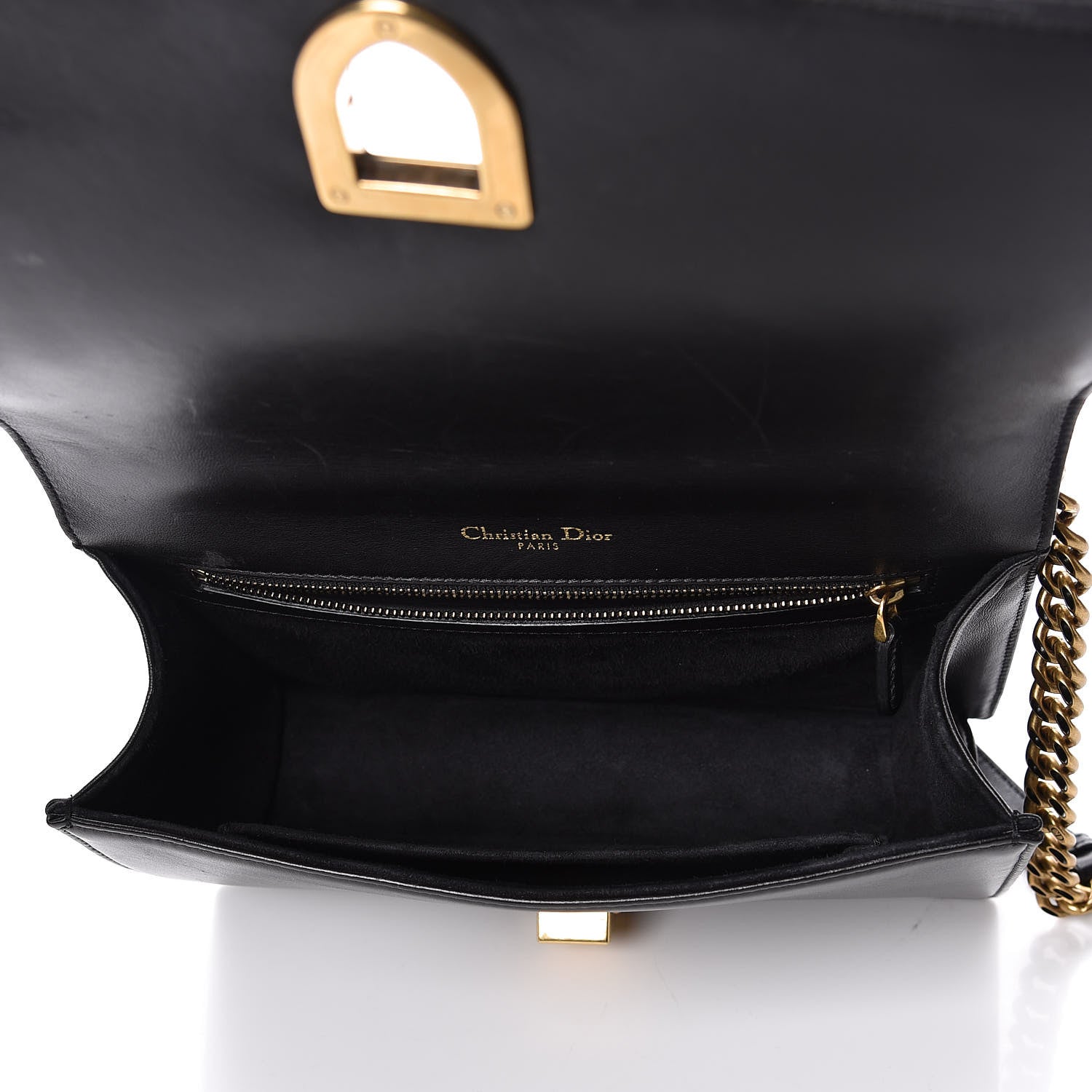 Christian Dior Lambskin Studded Medium Diorama Flap Bag Black 7 of 9