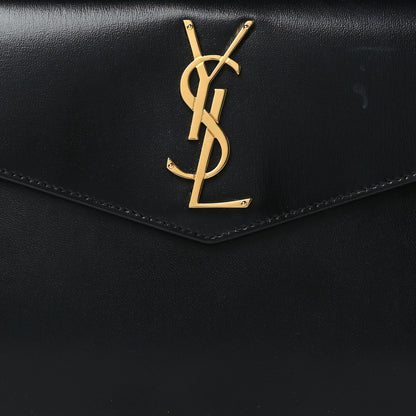 Saint Laurent Smooth Shiny Calfskin Monogram Uptown Pouch Black 9 of 10