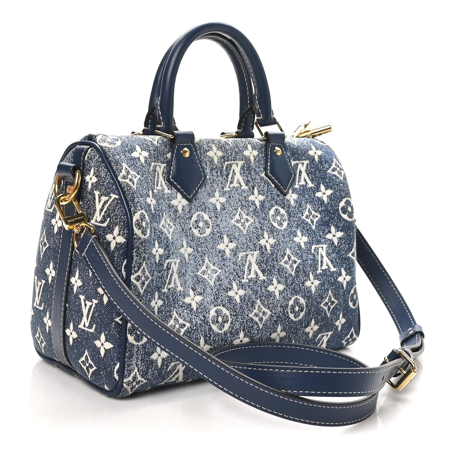 Louis Vuitton Monogram Jacquard Denim Speedy Bandouliere 25 Bleu 3 of 10