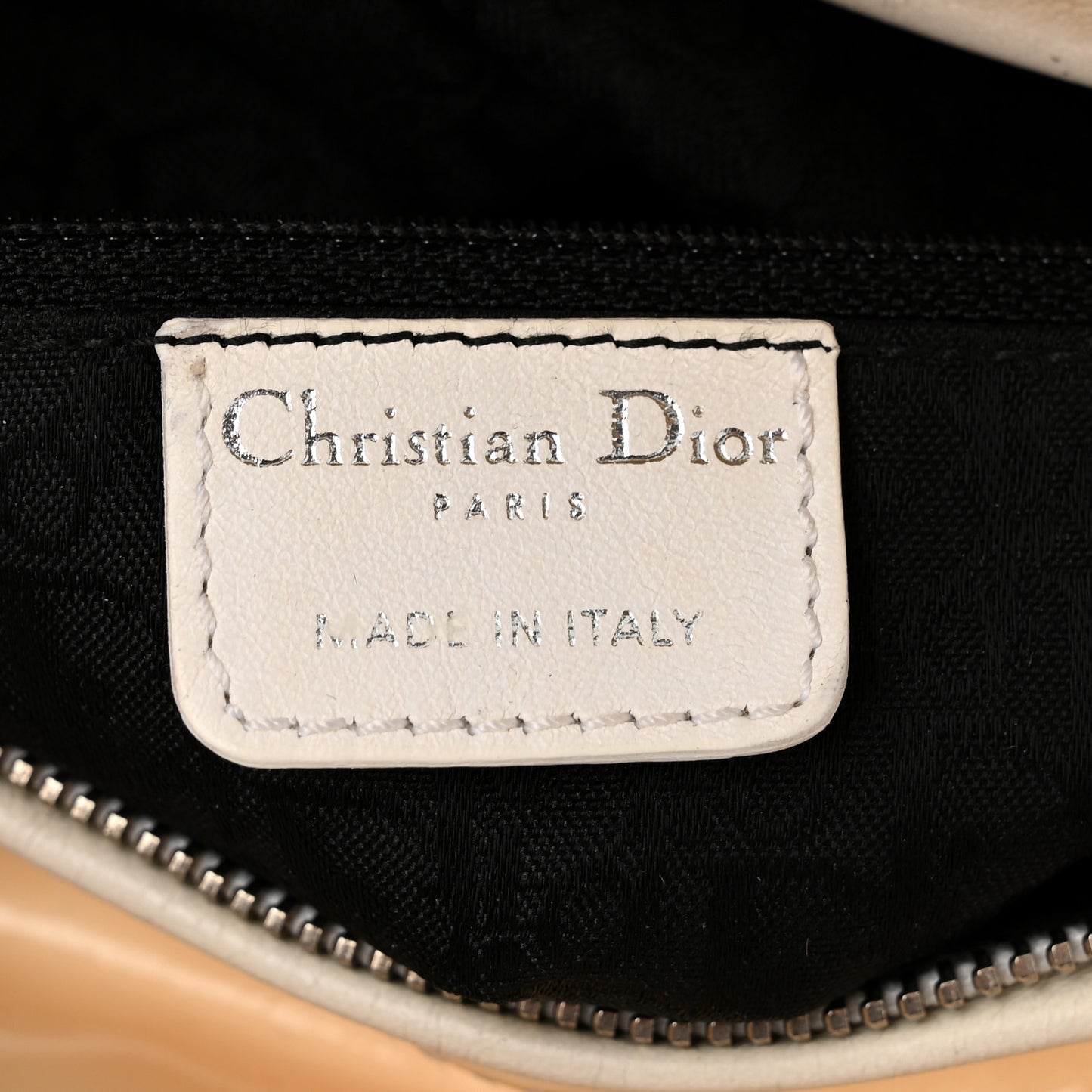 Patent Cannage Stitched Large Lady Dior Beige