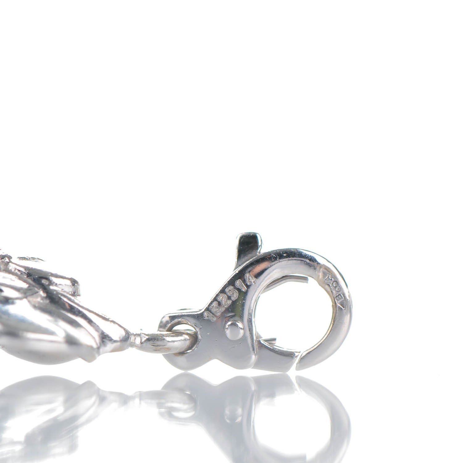 Chanel 18K White Gold Camellia Charm 4 of 4